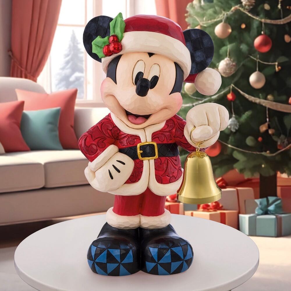 17” Disney Holiday Mickey with Bells Statues by Jim Shore